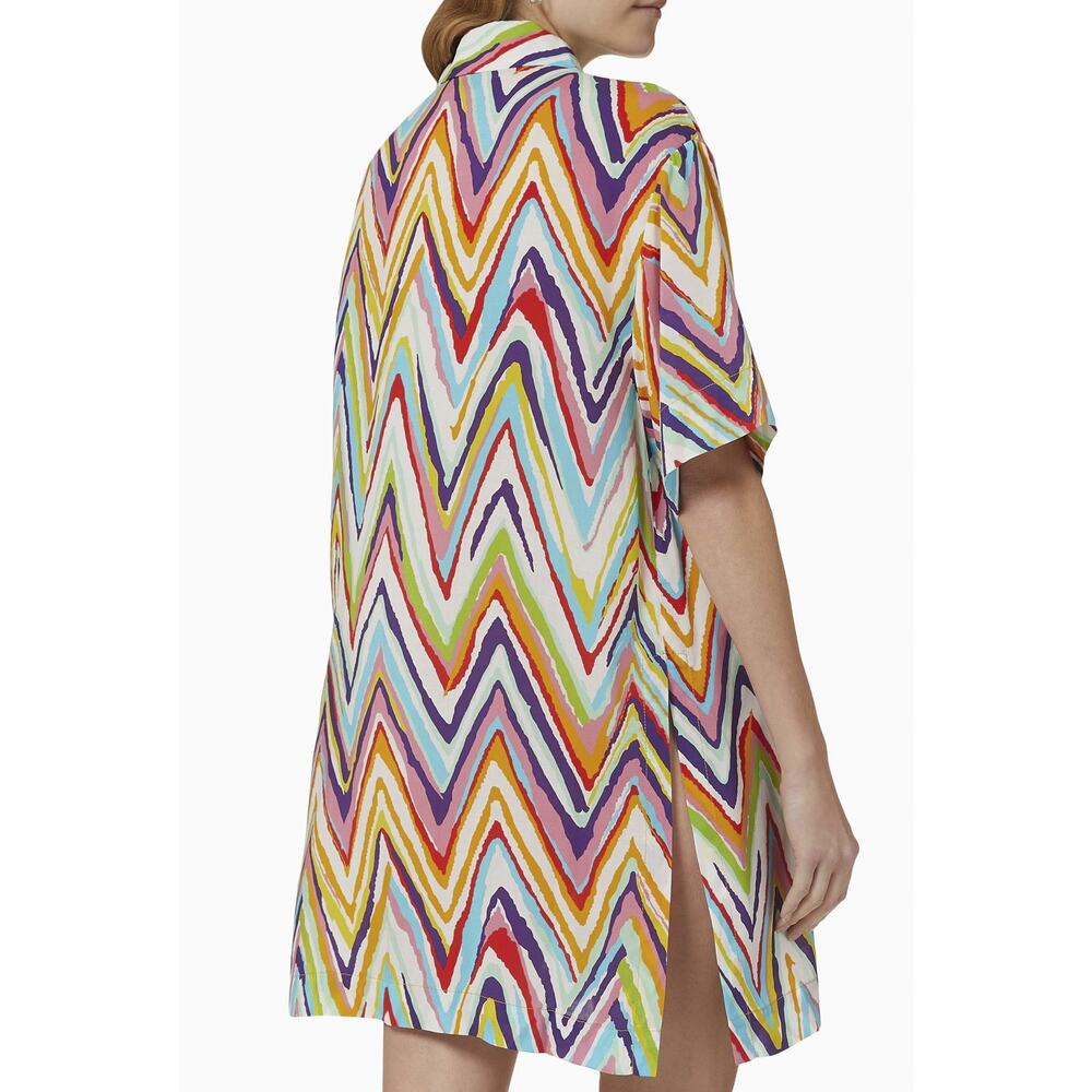Missoni Mare Zigzag Woven Viscose Beach Cover Up Kaftan IT 40 Multicolor Italy - Picture 3 of 7